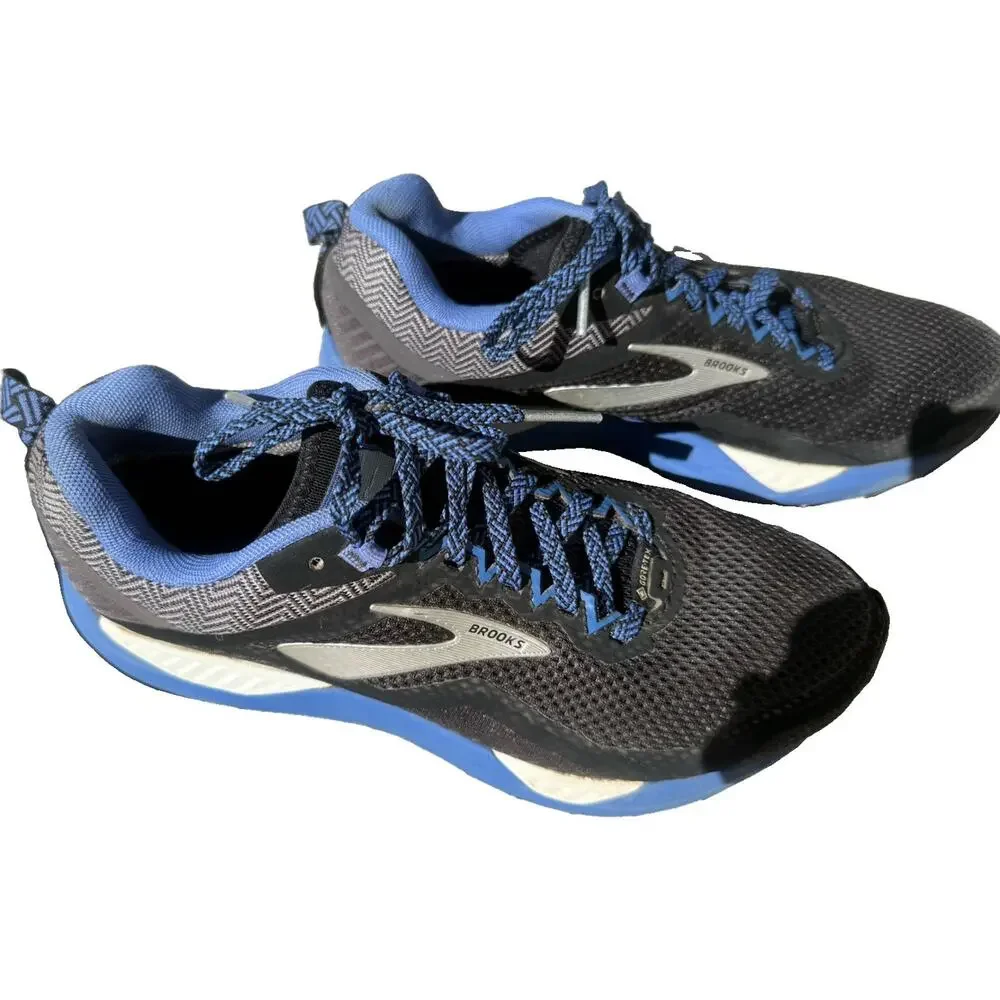 Brooks Cascadia 14 GTX Black Blue Gore-Tex Trail Running Shoes Women’s 7